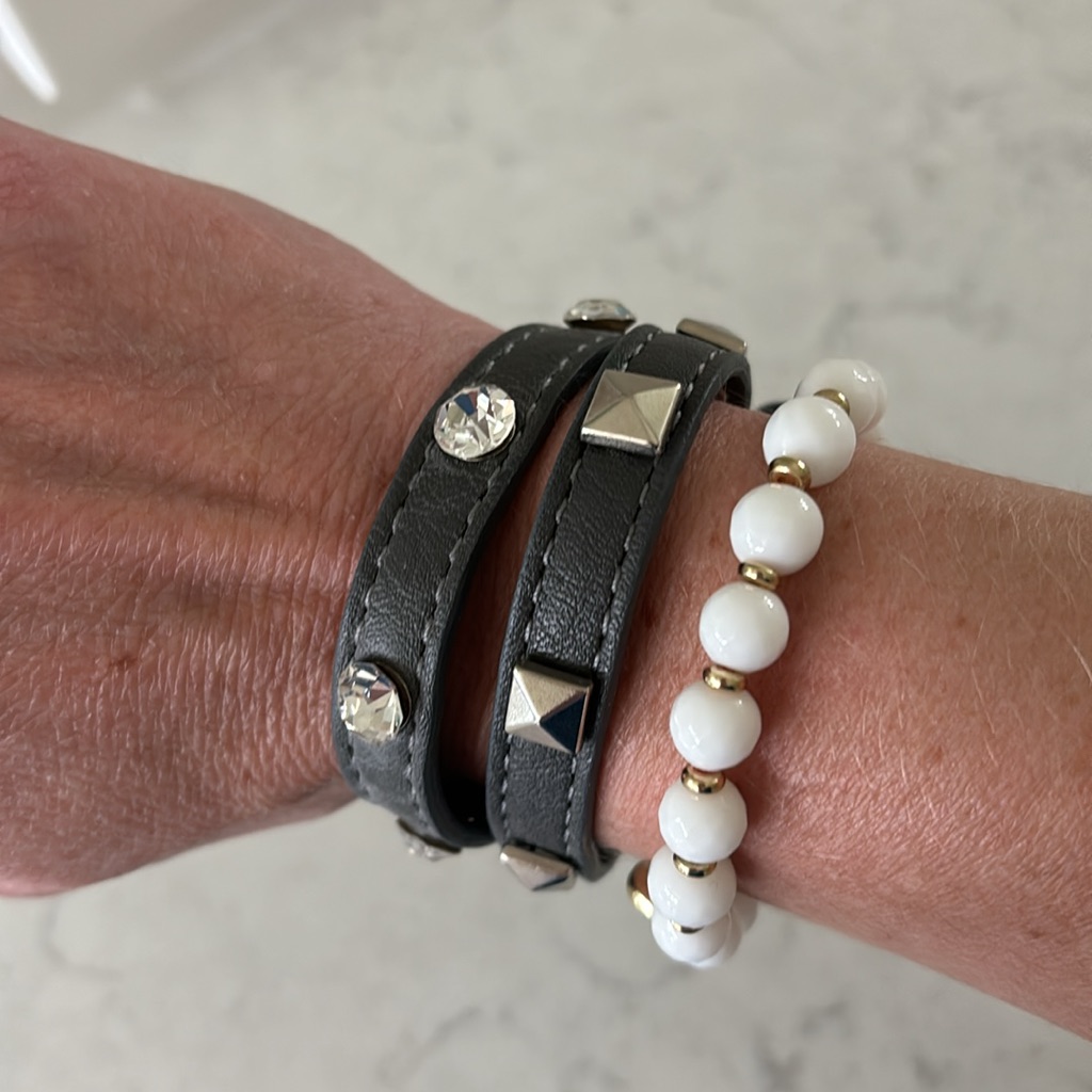 Cara Ny Gray Sparkle Wrap Around Bracelet